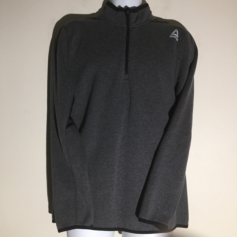 Reebok Mens Gray Quarter Zip Pullover Size Large